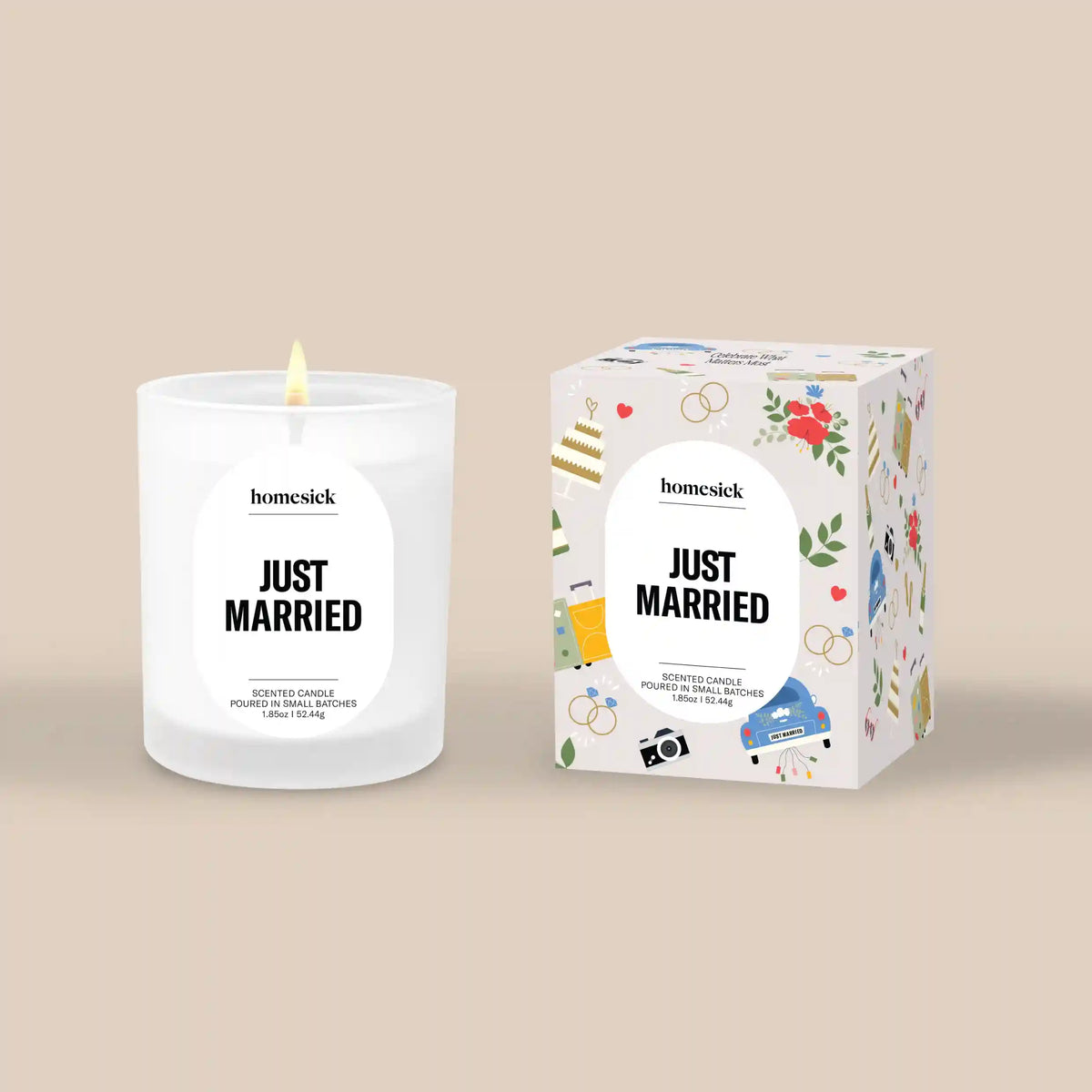 Just Married Mini Candle